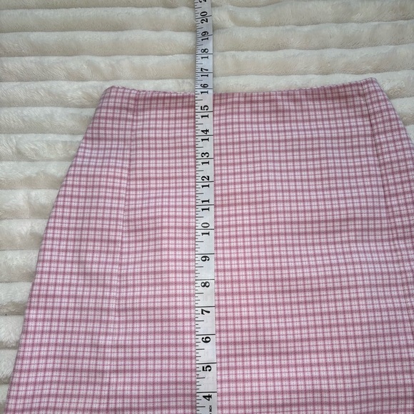 Brandy Melville High Waist Mini Pencil Skirt Pink and White Plaid - Picture 10 of 10